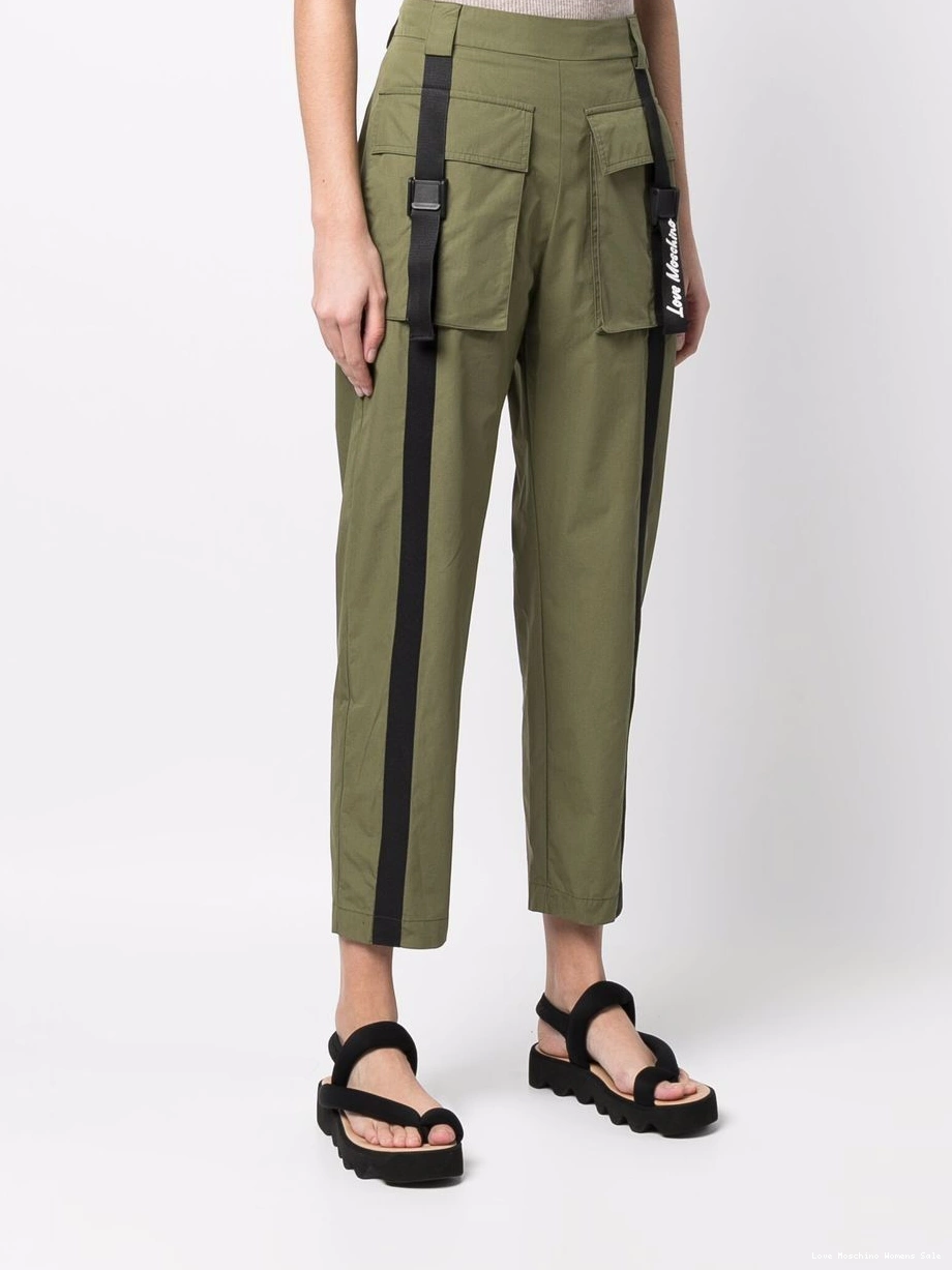 Affordable cotton-blend parachute Moschino flap-pockets Love Women trousers 0323